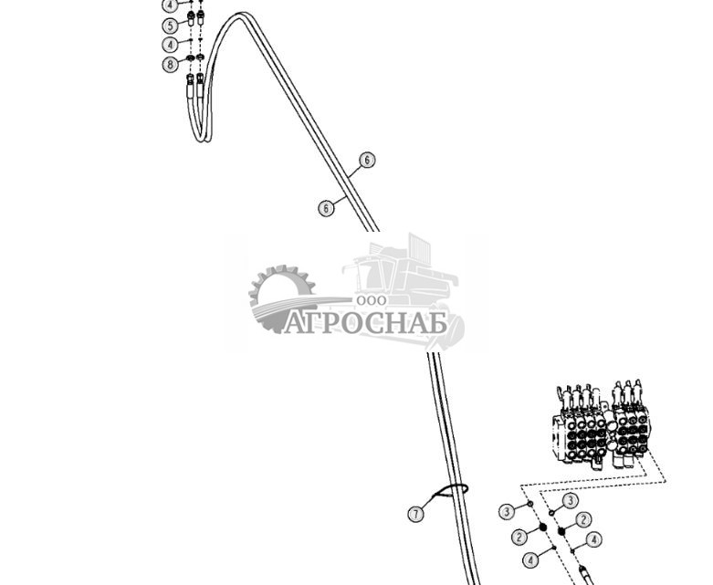 Передние вспомогательные шланги (шестая функция) (стандартные органы управления) - ST3738 780.jpg